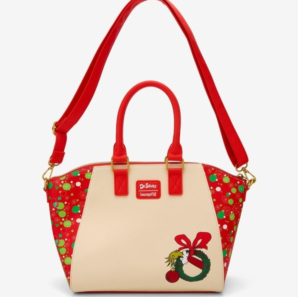 Loungefly Grinch Christmas Satchel Purse NWT Hot Topic Exclusive - Picture 7 of 7